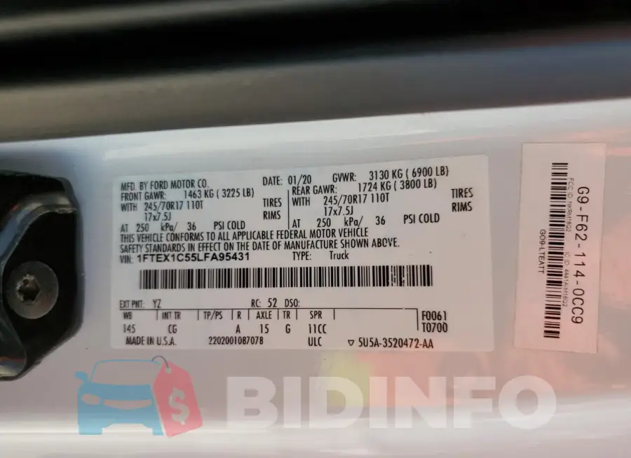 1FTEX1C55LFA95431 Photo# 12