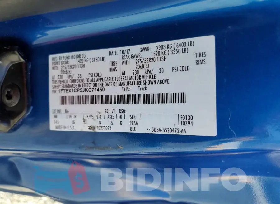 1FTEX1CP5JKC71450 Photo# 12