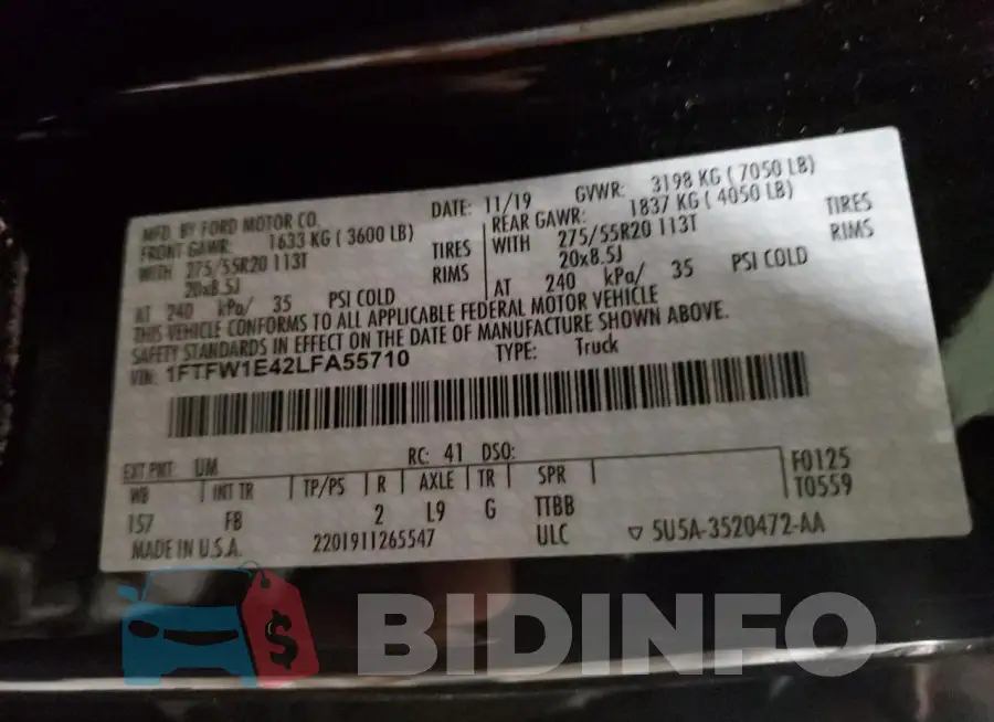 1FTFW1E42LFA55710 Photo# 12