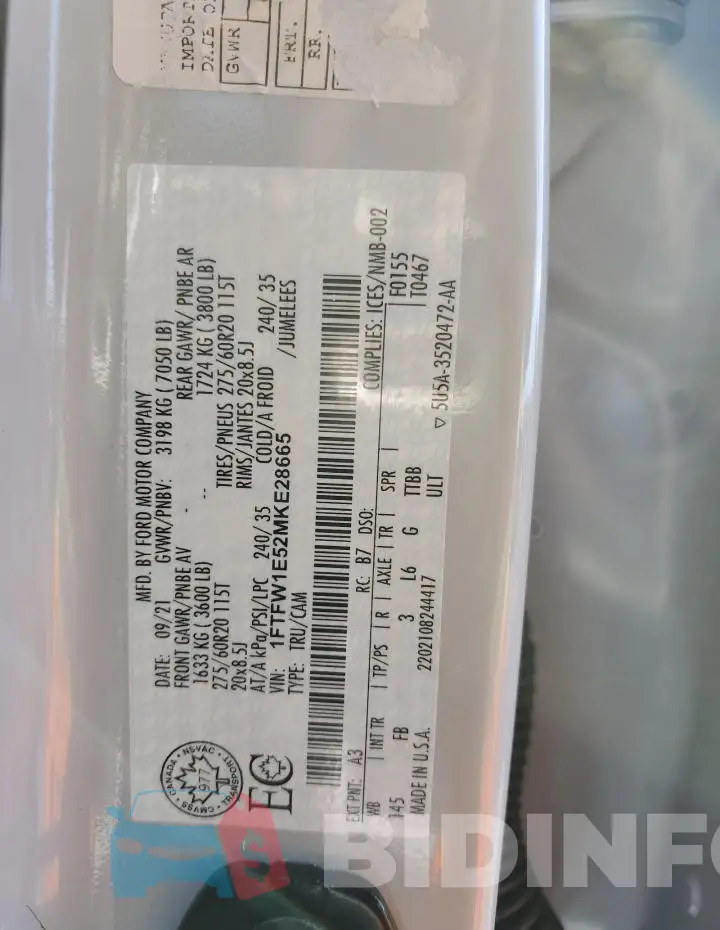 1FTFW1E52MKE28665 Photo# 12