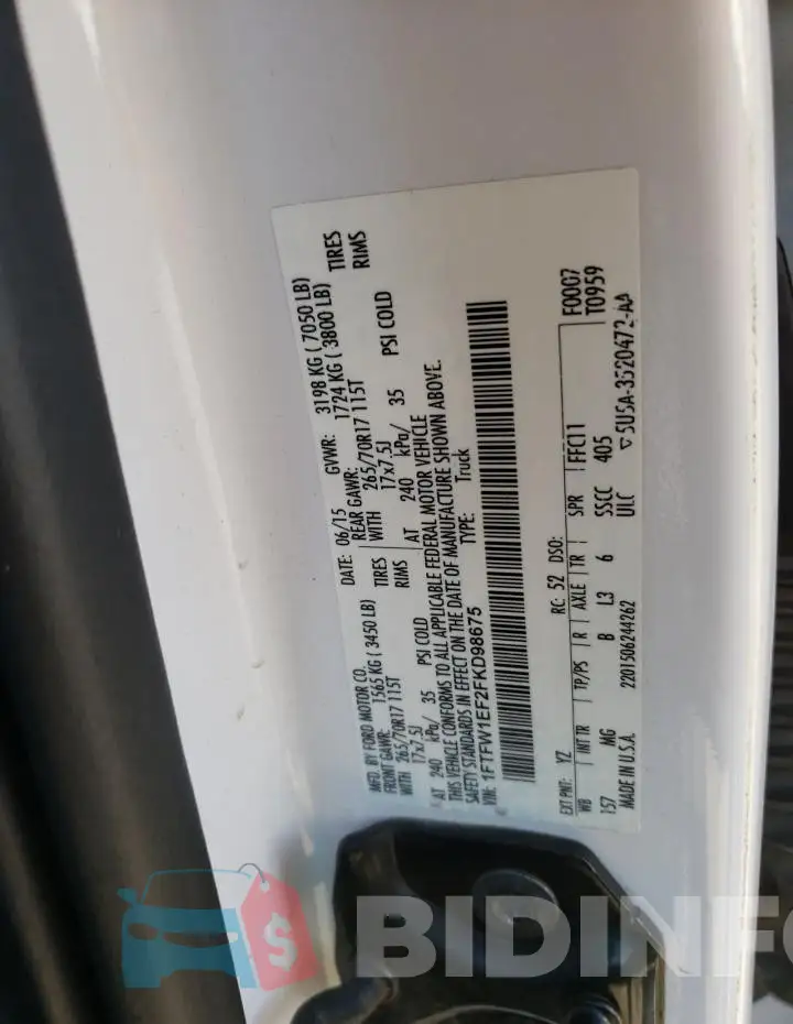 1FTFW1EF2FKD98675 Photo# 12