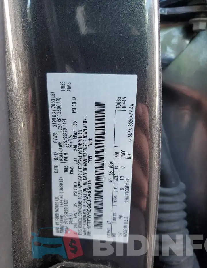 1FTFW1EG0JFA95615 Photo# 12