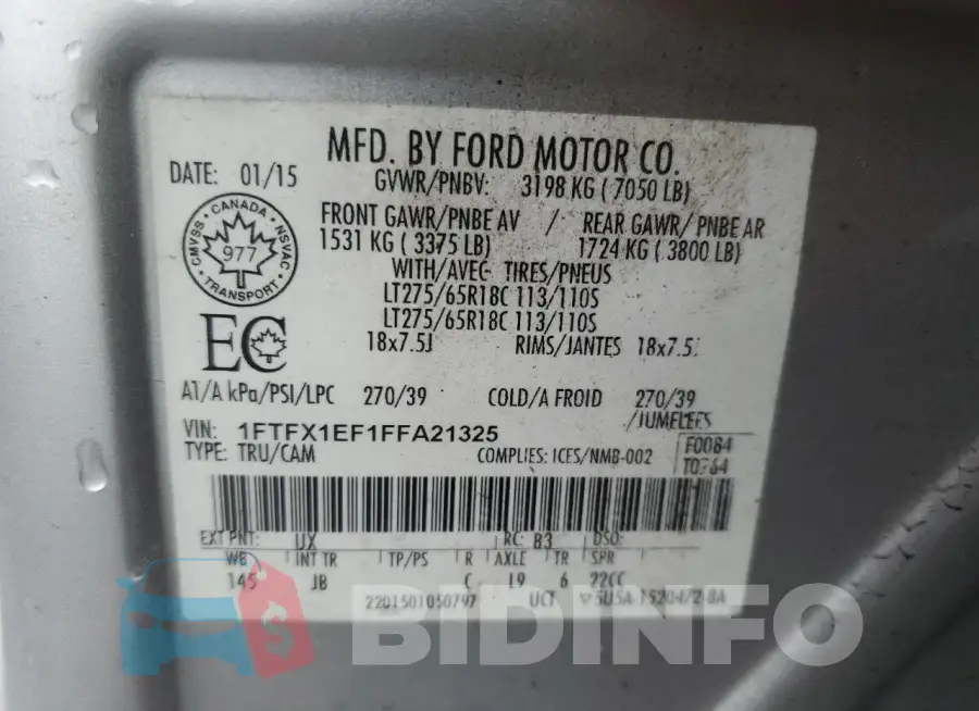 1FTFX1EF1FFA21325 Photo# 12