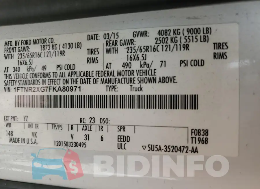1FTNR2XG7FKA80971 Photo# 13