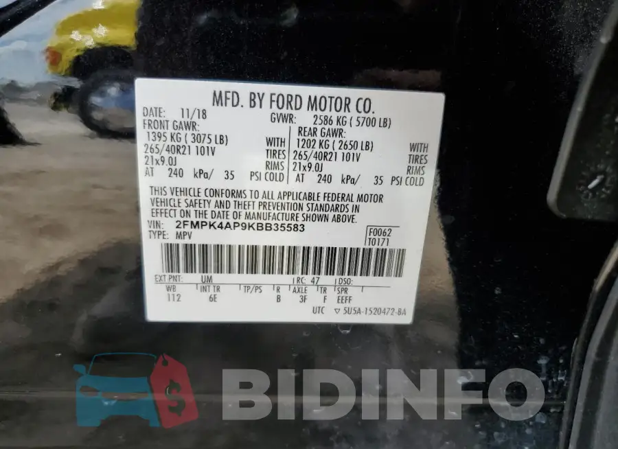 2FMPK4AP9KBB35583 Photo# 13