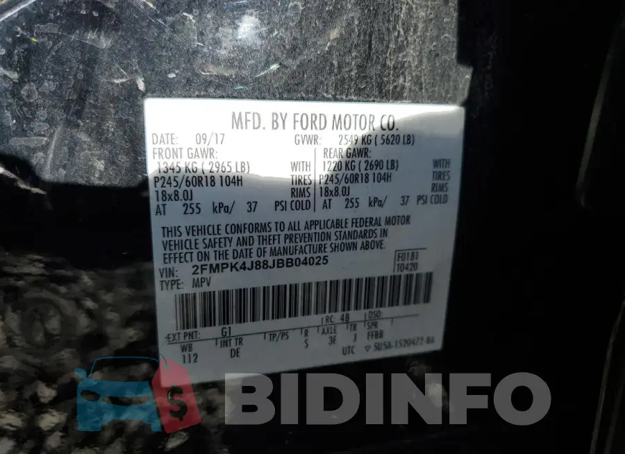 2FMPK4J88JBB04025 Photo# 12