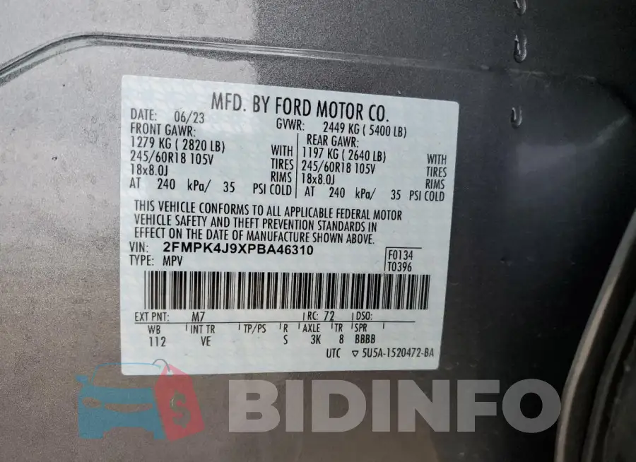 2FMPK4J9XPBA46310 Photo# 14