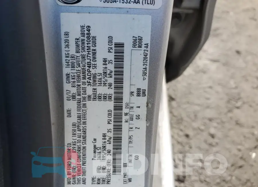3FADP4BJ7HM108849 Photo# 12