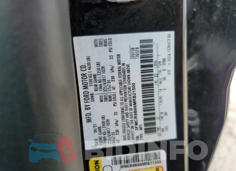 3FMCR9B66MRB21500 Photo# 12