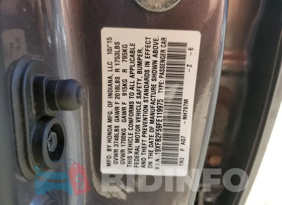 19XFB2F59FE119975 Photo# 12