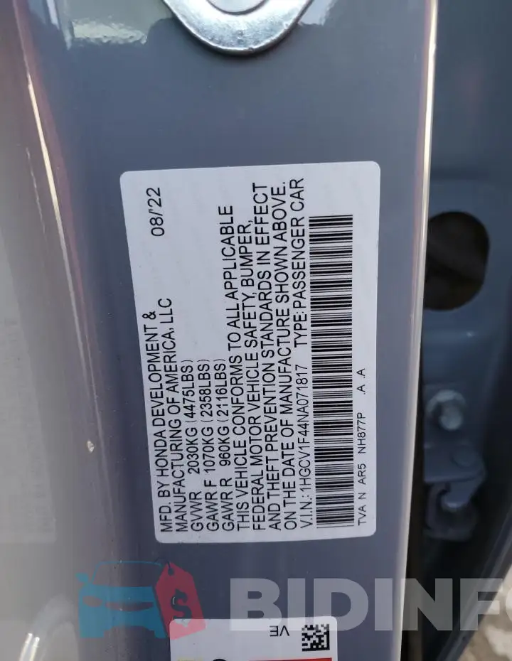 1HGCV1F44NA071817 Photo# 12