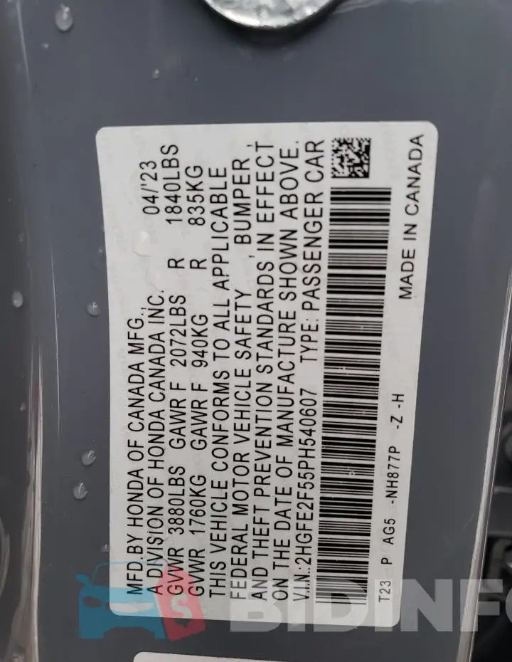 2HGFE2F55PH540607 Photo# 12