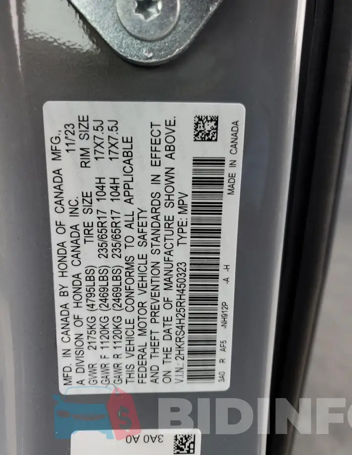 2HKRS4H25RH450323 Photo# 12