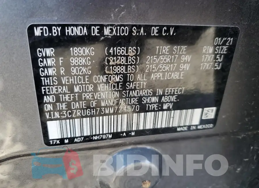 3CZRU6H73MM724570 Photo# 13