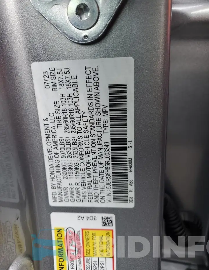 5J6RS6H85RL003349 Photo# 12