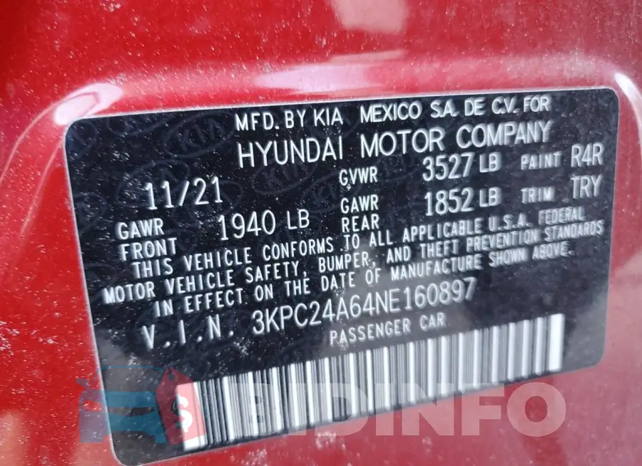 3KPC24A64NE160897 Photo# 13