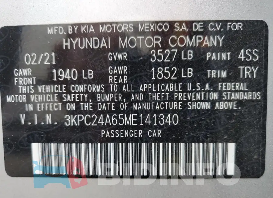 3KPC24A65ME141340 Photo# 12