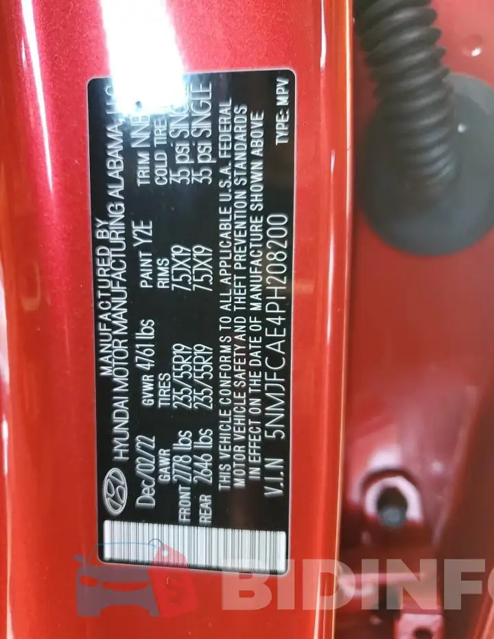 5NMJFCAE4PH208200 Photo# 13