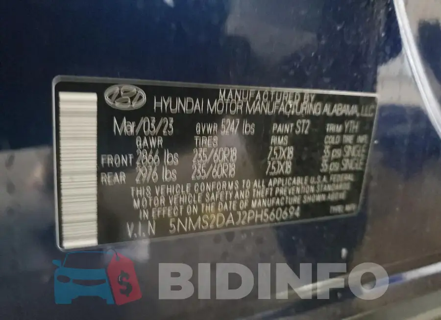 5NMS2DAJ2PH560694 Photo# 14