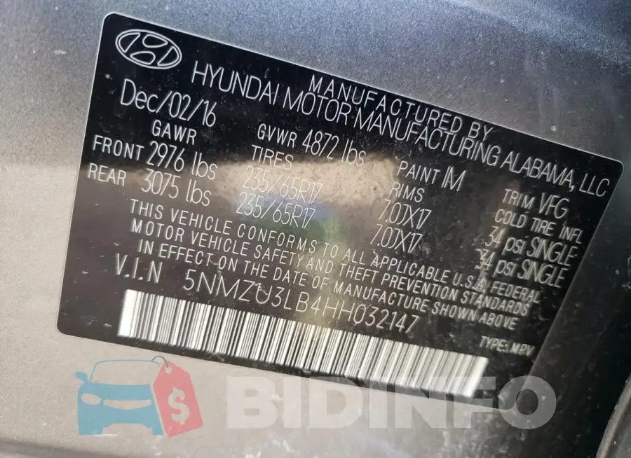 5NMZU3LB4HH032147 Photo# 12