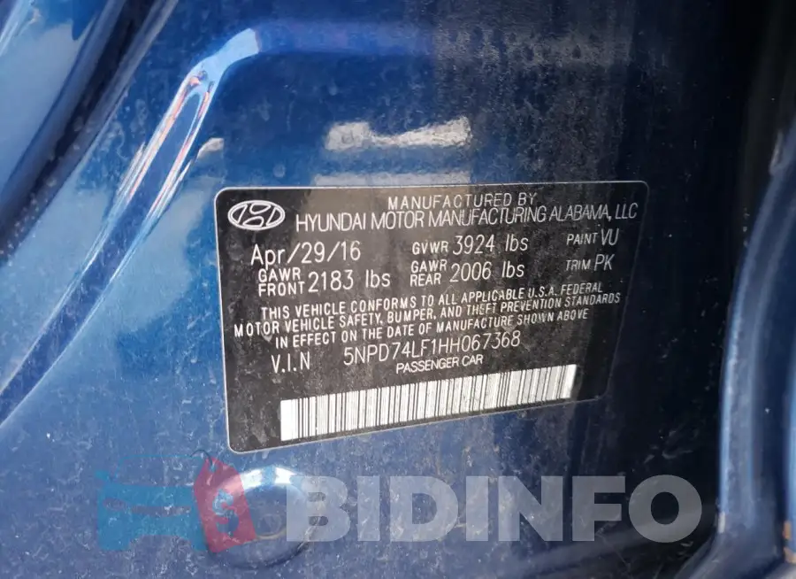 5NPD74LF1HH067368 Photo# 12