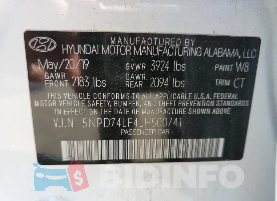 5NPD74LF4LH500741 Photo# 13