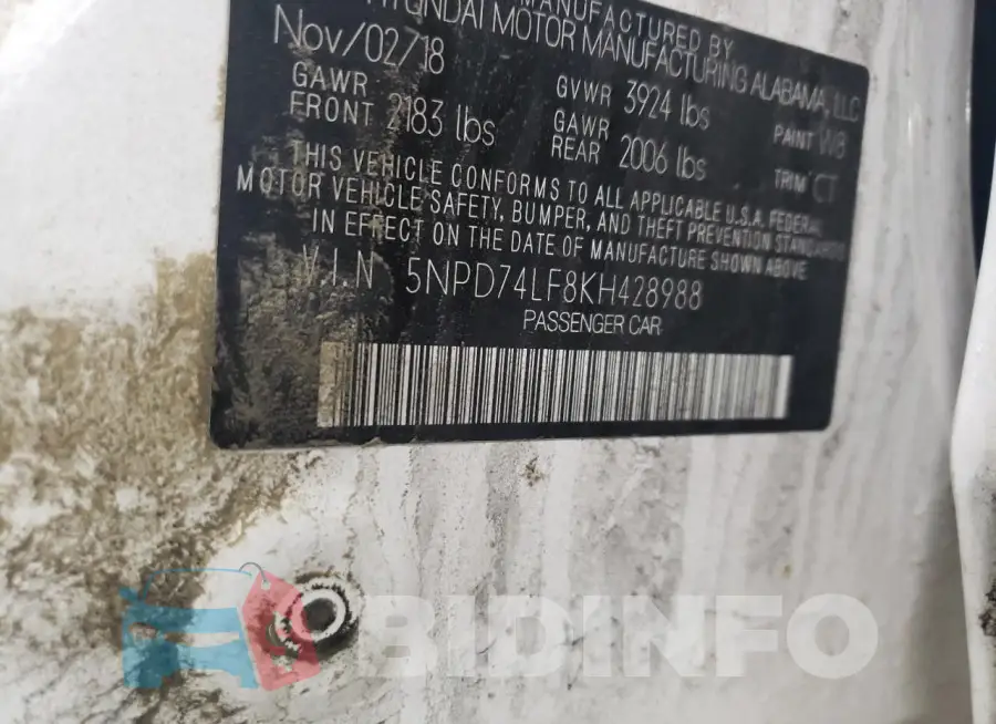 5NPD74LF8KH428988 Photo# 12