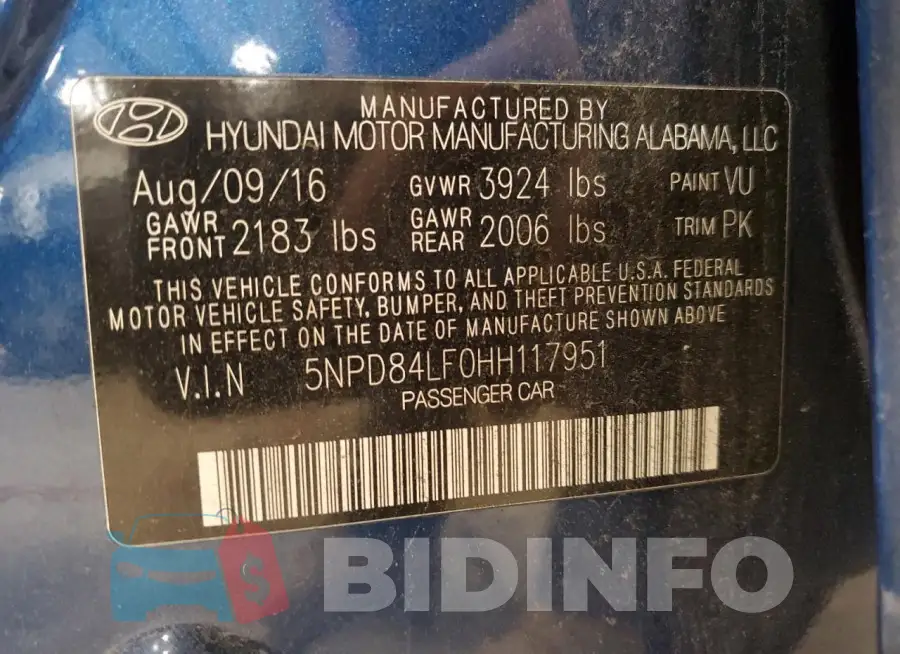 5NPD84LF0HH117951 Photo# 13