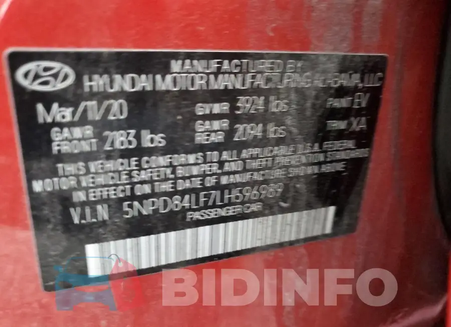 5NPD84LF7LH596989 Photo# 13