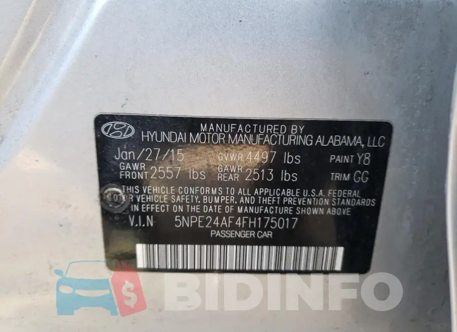 5NPE24AF4FH175017 Photo# 12
