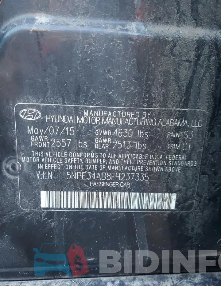 5NPE34AB8FH237335 Photo# 12