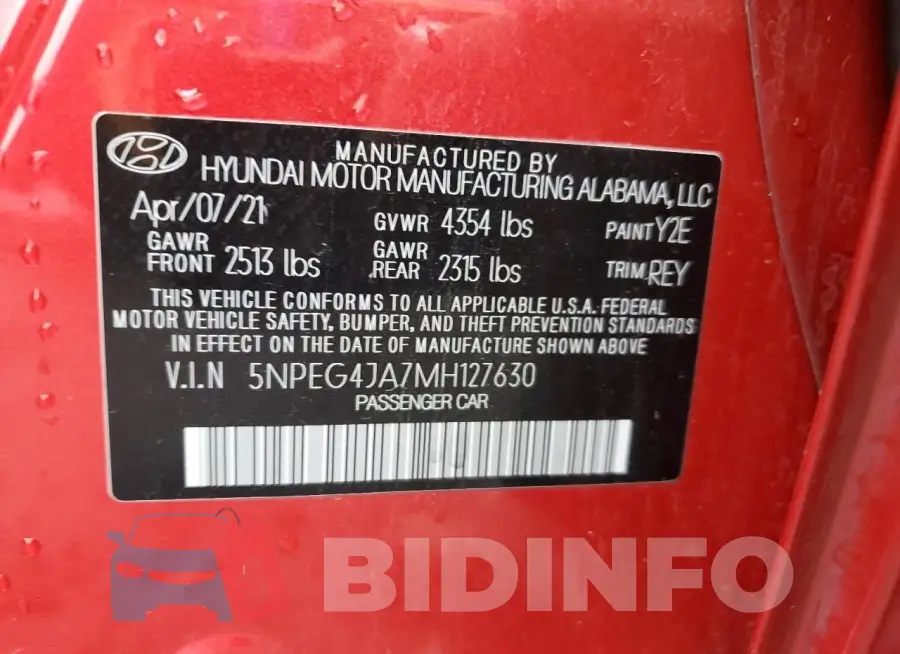 5NPEG4JA7MH127630 Photo# 12