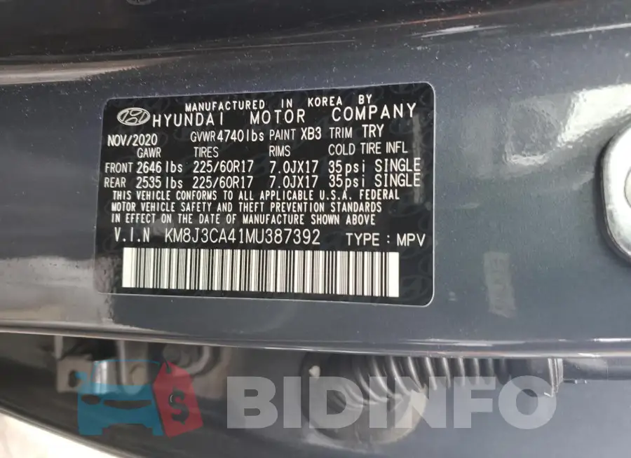 KM8J3CA41MU387392 Photo# 13