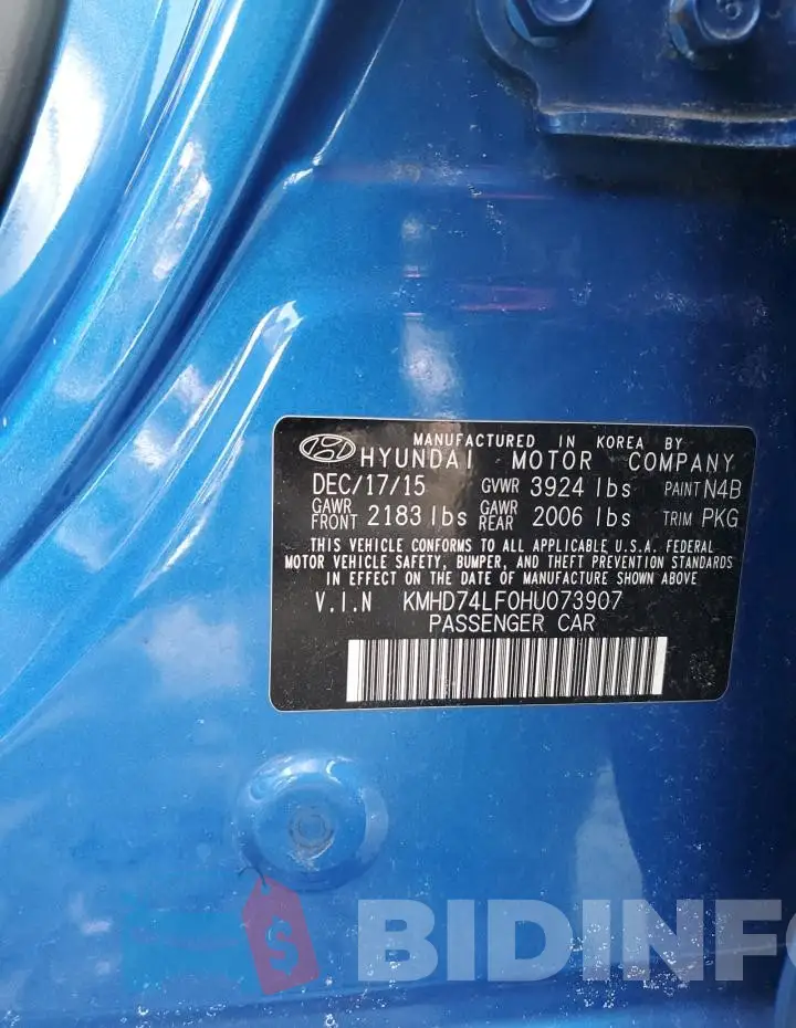 KMHD74LF0HU073907 Photo# 12