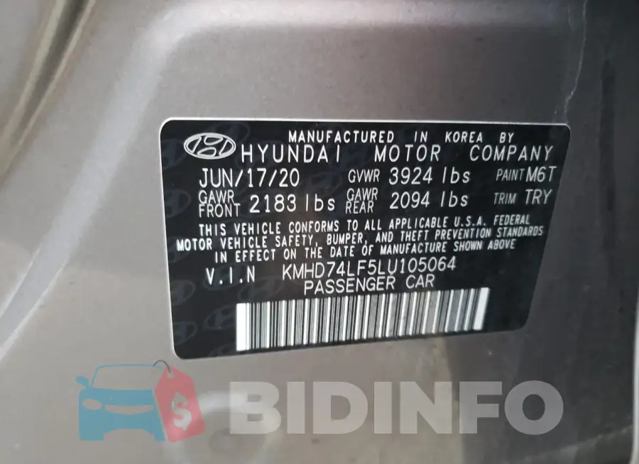 KMHD74LF5LU105064 Photo# 13