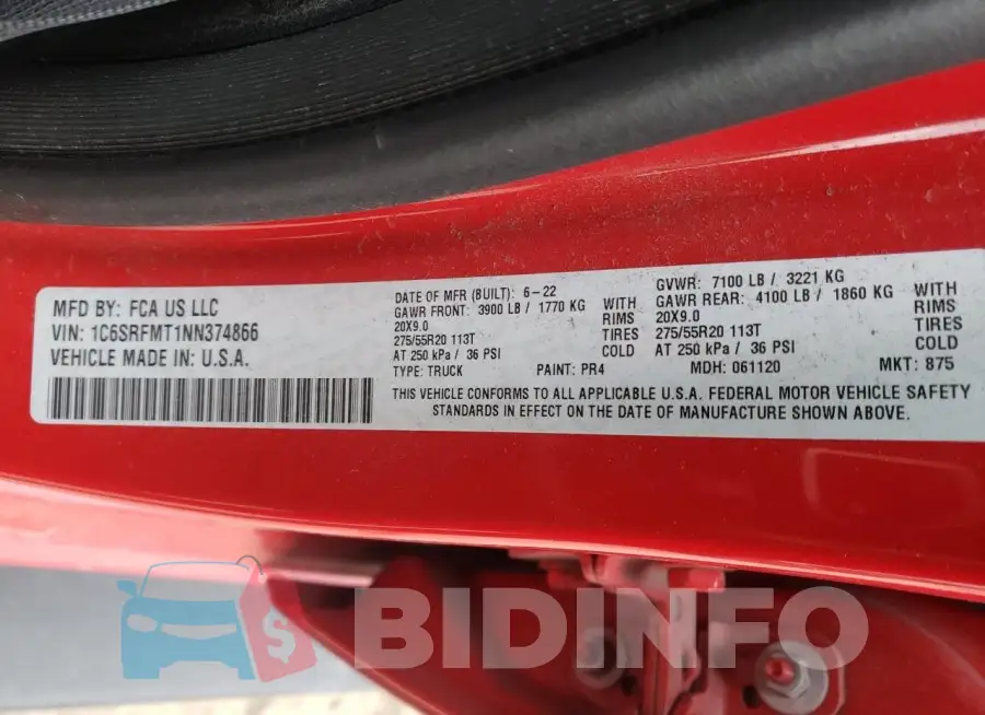1C6SRFMT1NN374866 Photo# 12