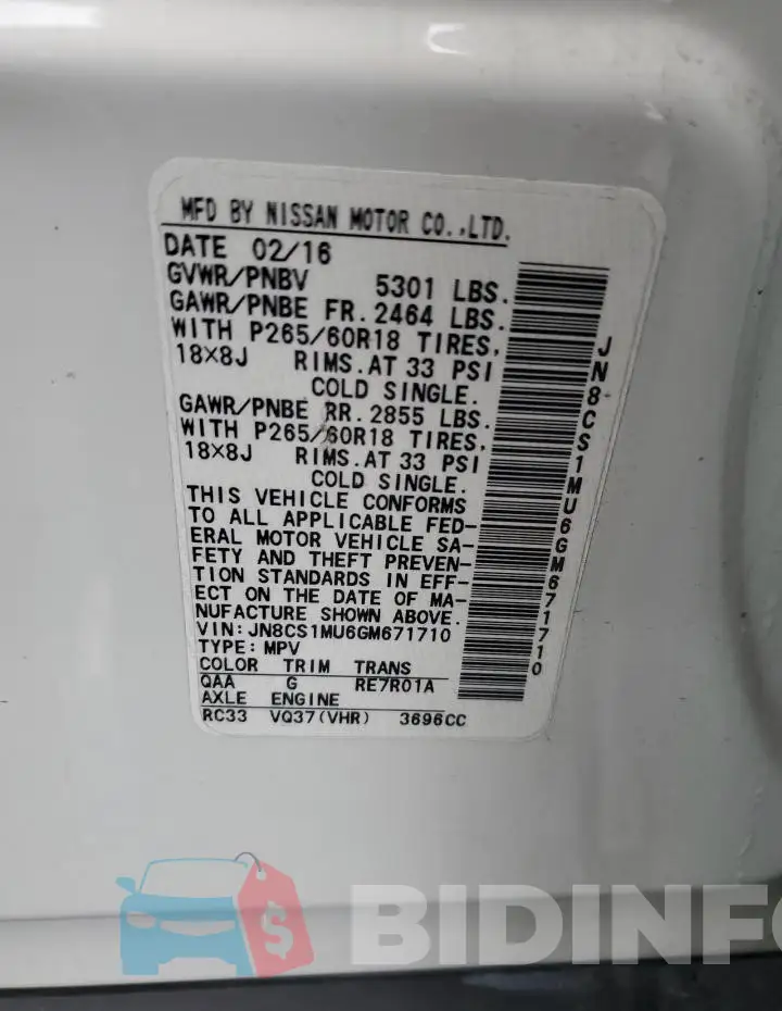 JN8CS1MU6GM671710 Photo# 13