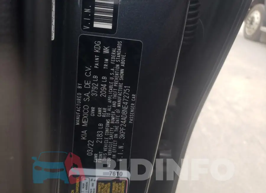 3KPF24AD8NE472751 Photo# 12