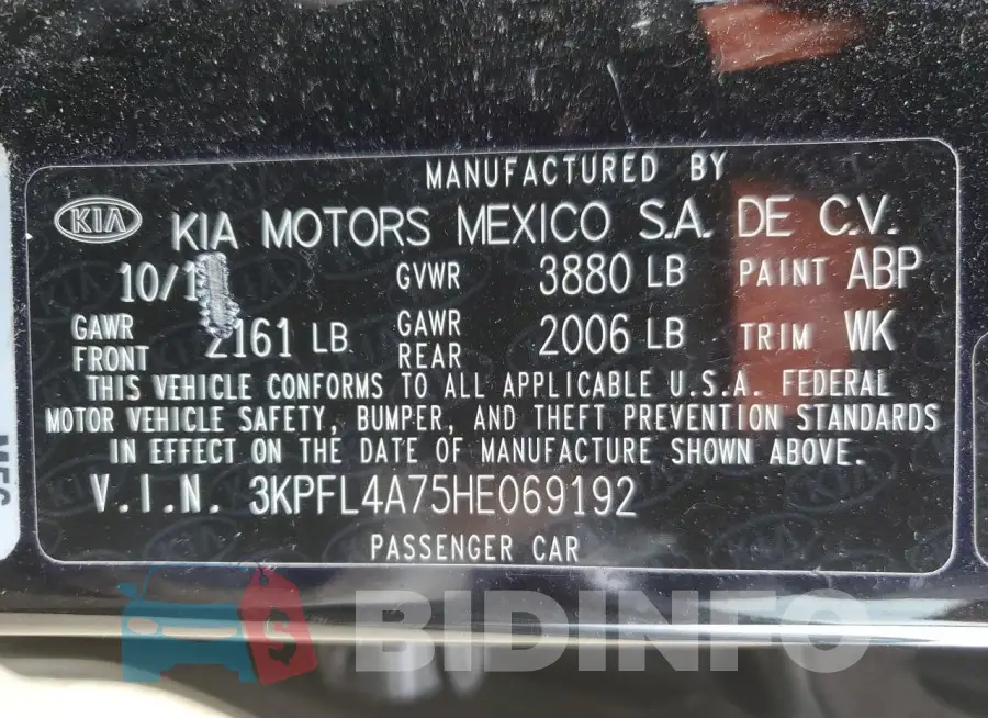 3KPFL4A75HE069192 Photo# 12