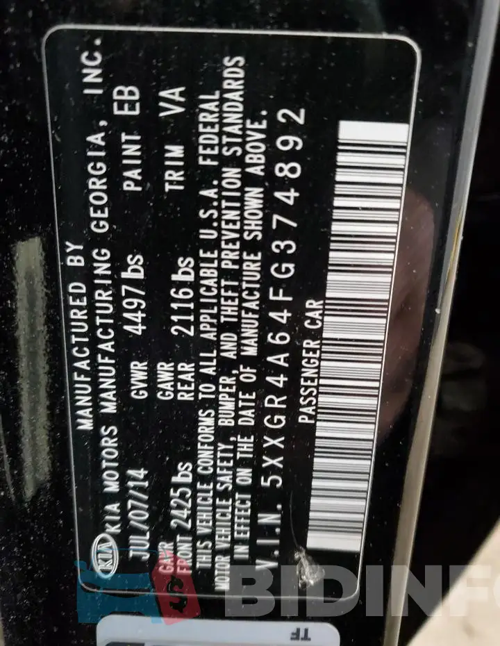 5XXGR4A64FG374892 Photo# 12