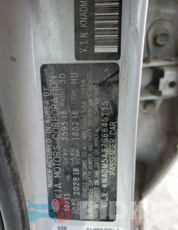 KNADM5A37G6645115 Photo# 12