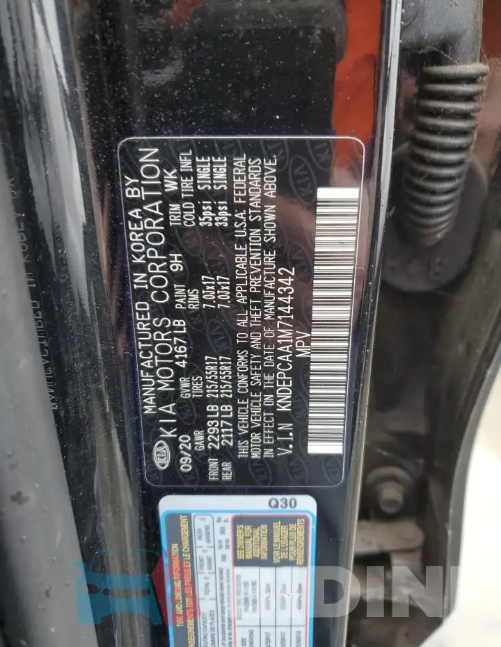 KNDEPCAA1M7144342 Photo# 12