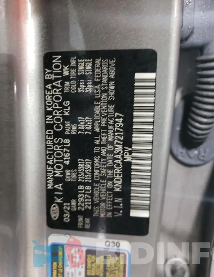 KNDERCAA3M7217947 Photo# 12