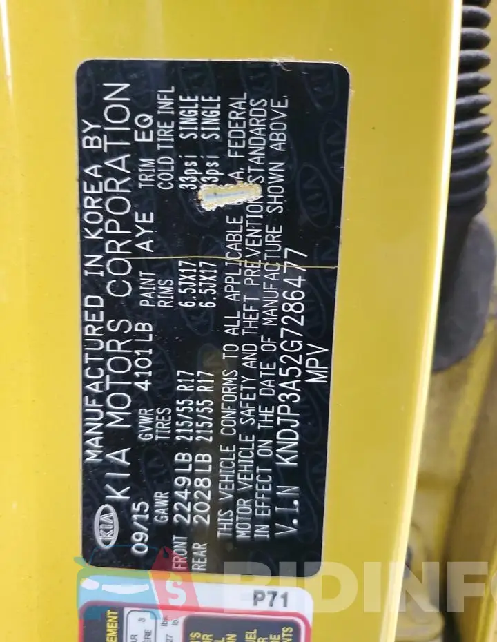 KNDJP3A52G7286477 Photo# 12