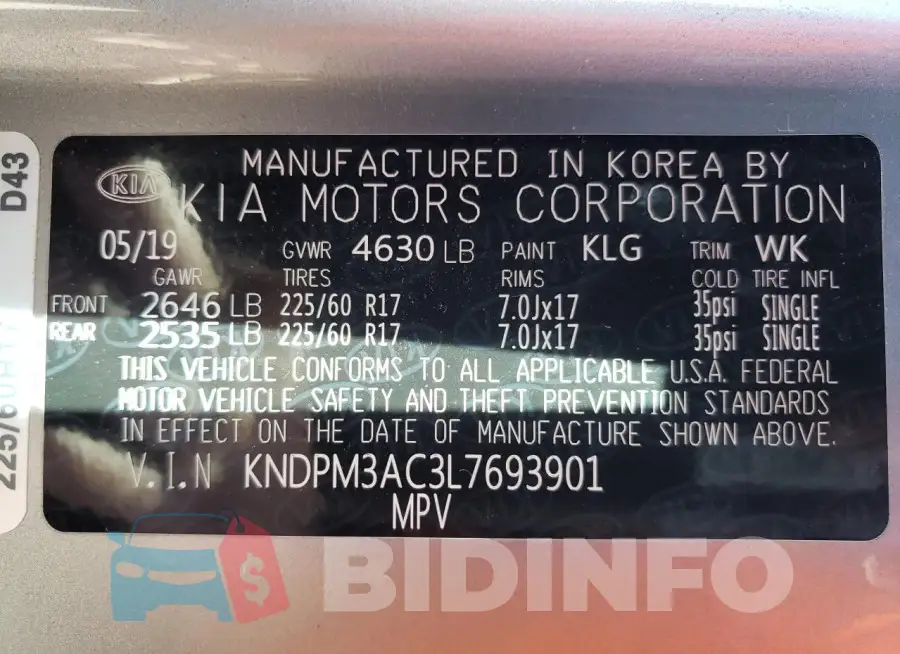 KNDPM3AC3L7693901 Photo# 14