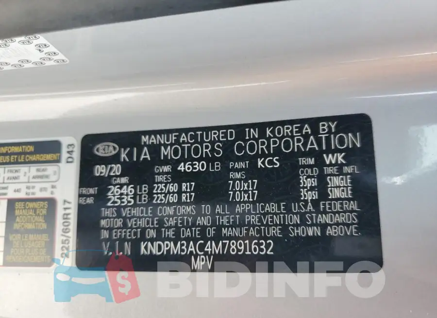 KNDPM3AC4M7891632 Photo# 13