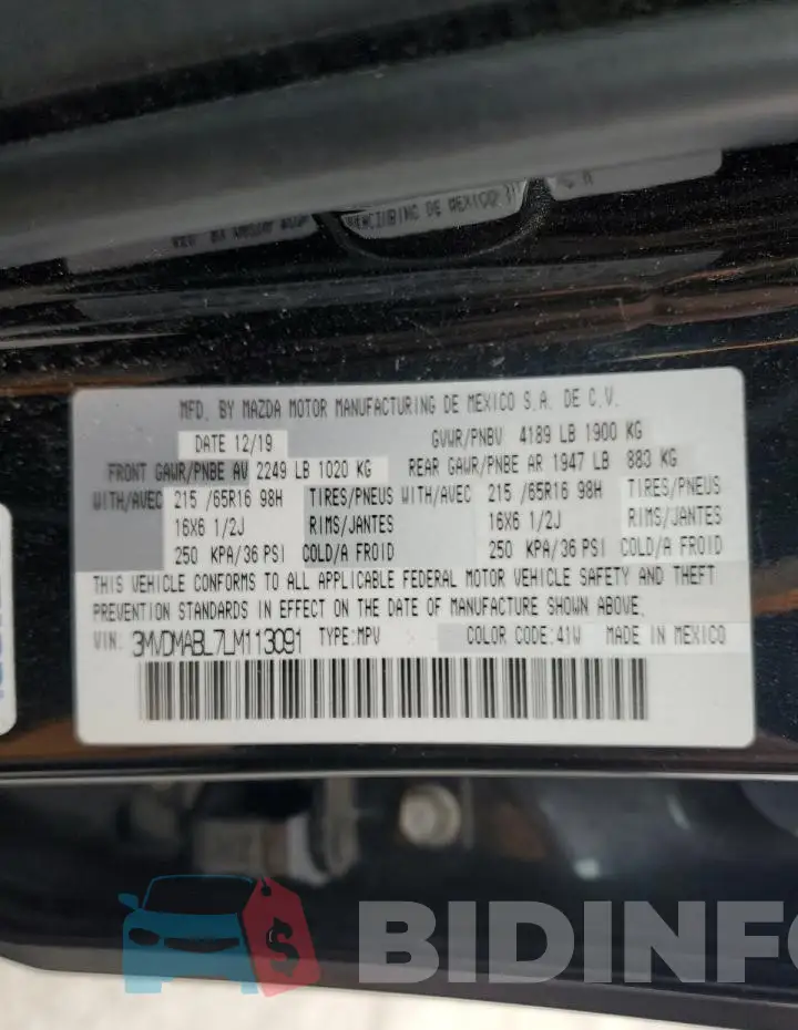 3MVDMABL7LM113091 Photo# 13