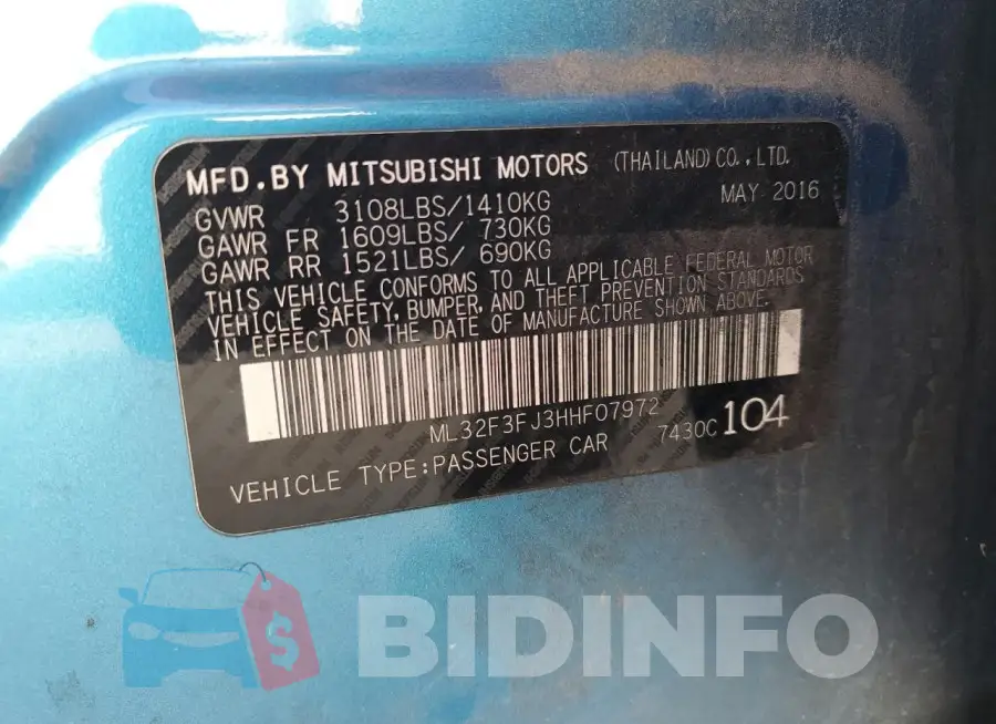 ML32F3FJ3HHF07972 Photo# 12