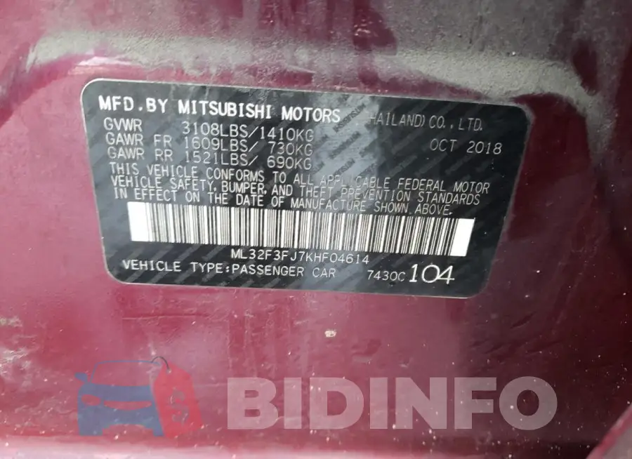 ML32F3FJ7KHF04614 Photo# 12