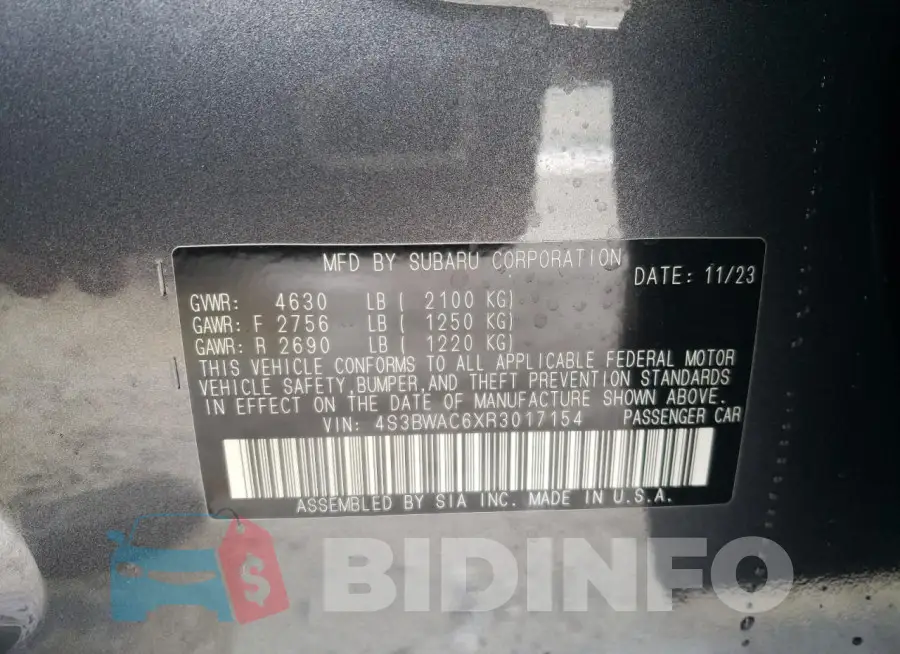 4S3BWAC6XR3017154 Photo# 12